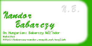 nandor babarczy business card